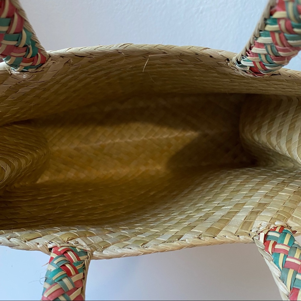 Vintage Woven Straw Tote Market Bag - Picture 7 of 11